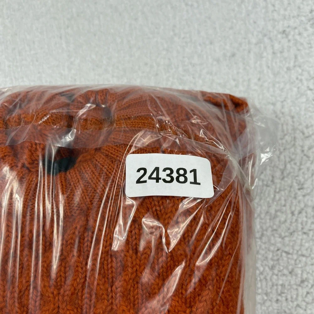 J. Crew Wool Sweater Womens Large Burnt Orange Diamond Cable Knit‎ Crew Classic